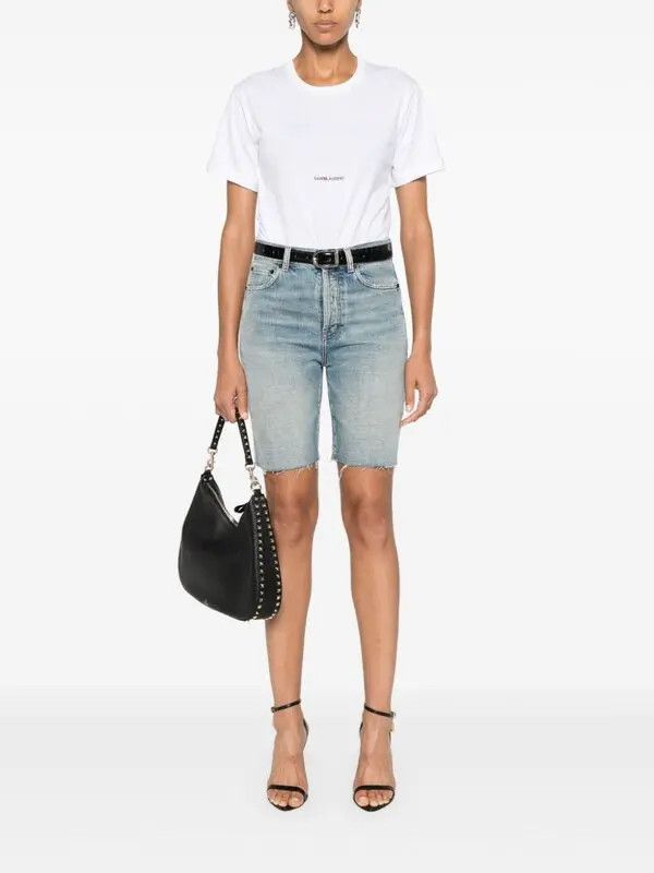 Saint Laurent Paris o1y0126 Denim Short in Blue Size 25" / US 0 / IT 36 - 4 Thumbnail