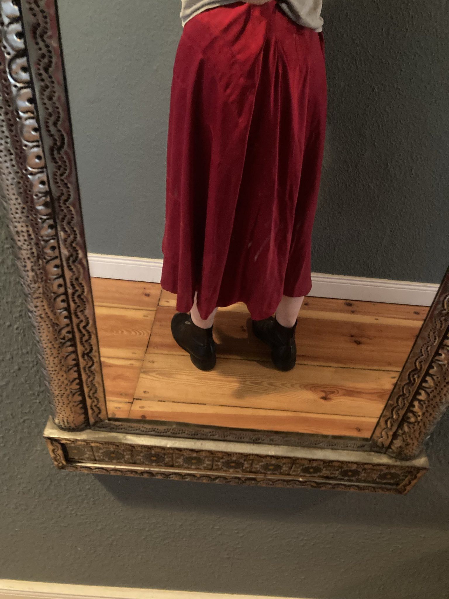 Casey Vidalenc double layer red silk skirt