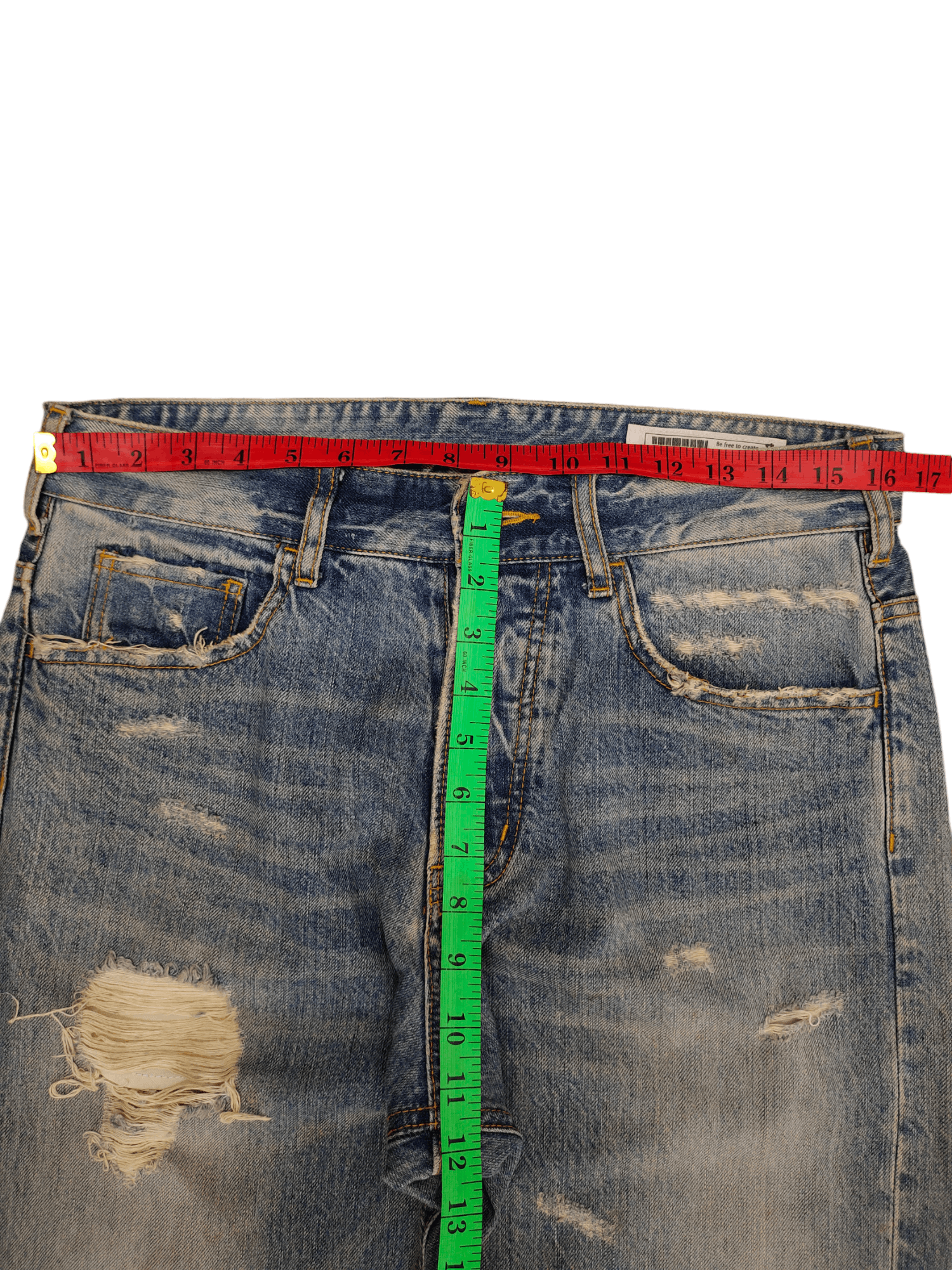 Kapital Legenda Tokyo Crazy Distress Faded Denim Jeans Size US 32 / EU 48 - 8 Thumbnail
