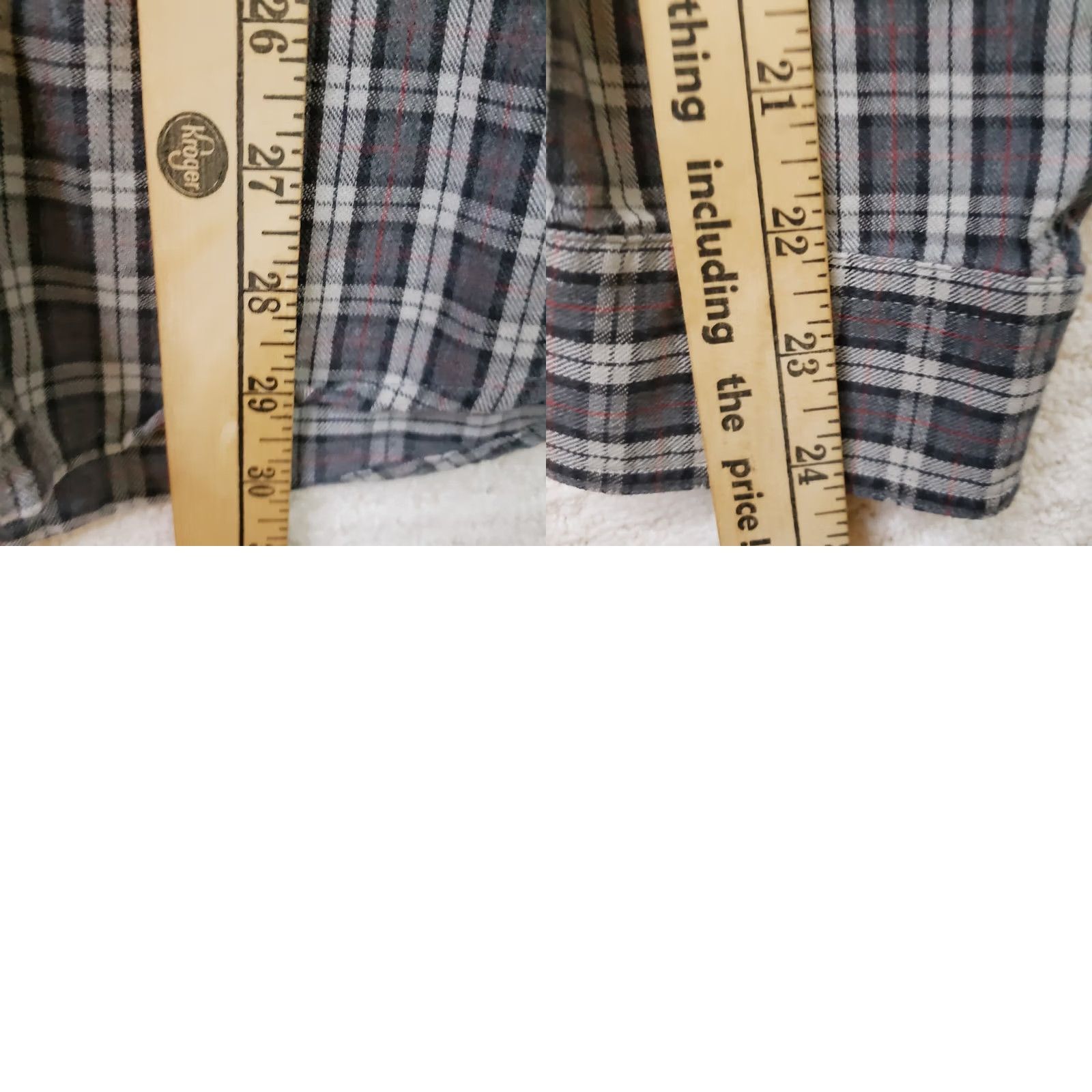 Vintage L.L. Bean Men's L Gray Red Flannel Plaid Button-Up Shirt Regular Fit Cotton Soft Casual Outdoor Size US L / EU 52-54 / 3 - 9 Thumbnail