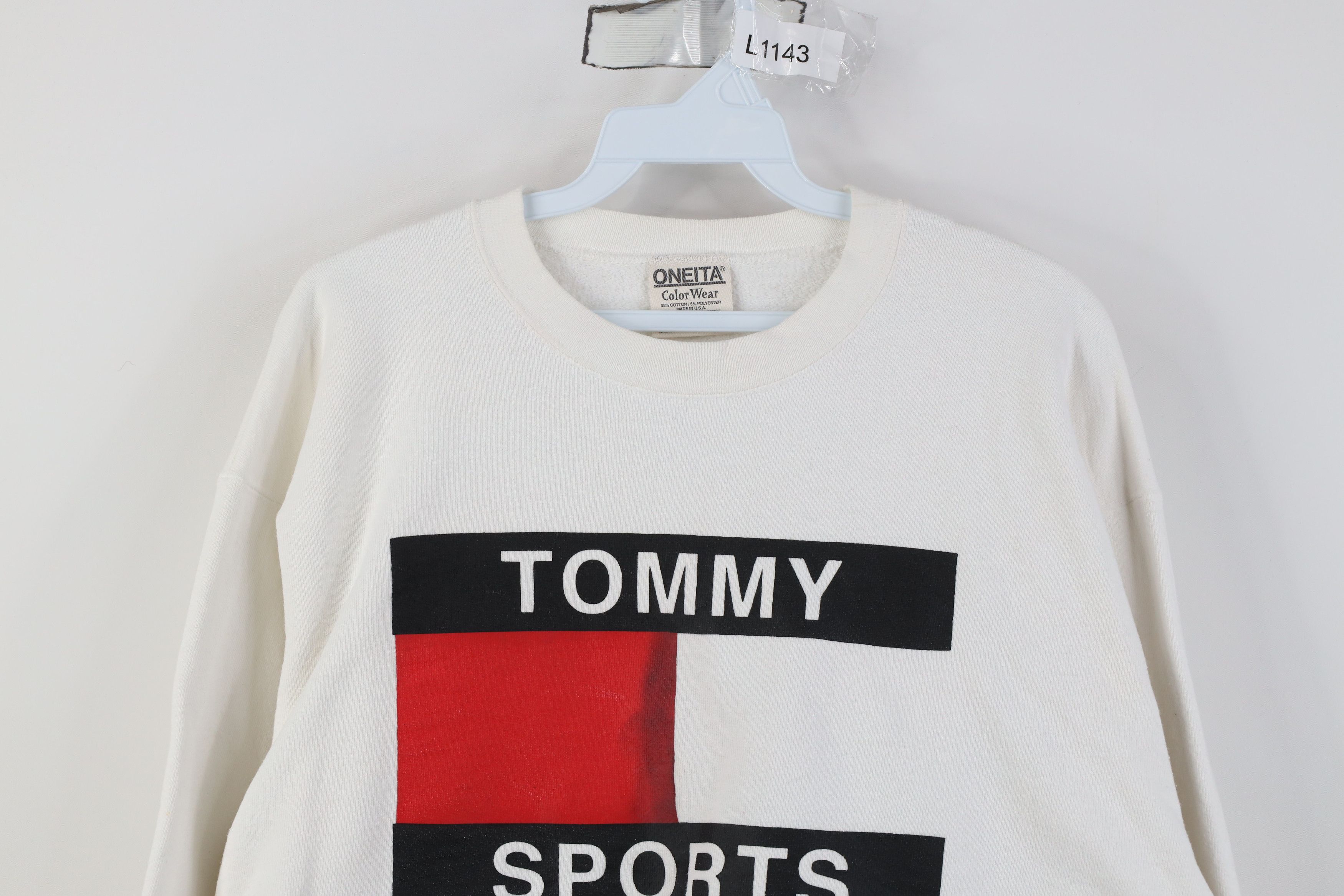 Vintage Vintage 90s Streetwear Tommy Sports Sweatshirt White USA Size US M / EU 48-50 / 2 - 2 Thumbnail