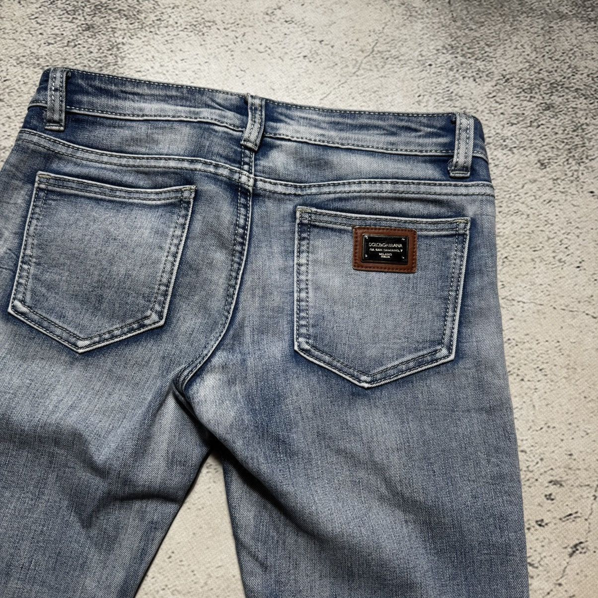Dolce & Gabbana luxury dolce gabbana faded jeans with big logo rare Size 27" / US 4 / IT 40 - 6 Thumbnail