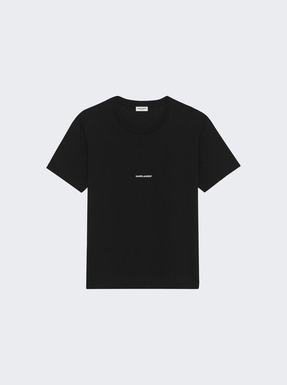 Saint Laurent Paris o1s1wg110725 464572 Rive Gauche T-Shirt in Black Size US L / EU 52-54 / 3 - 1 Thumbnail