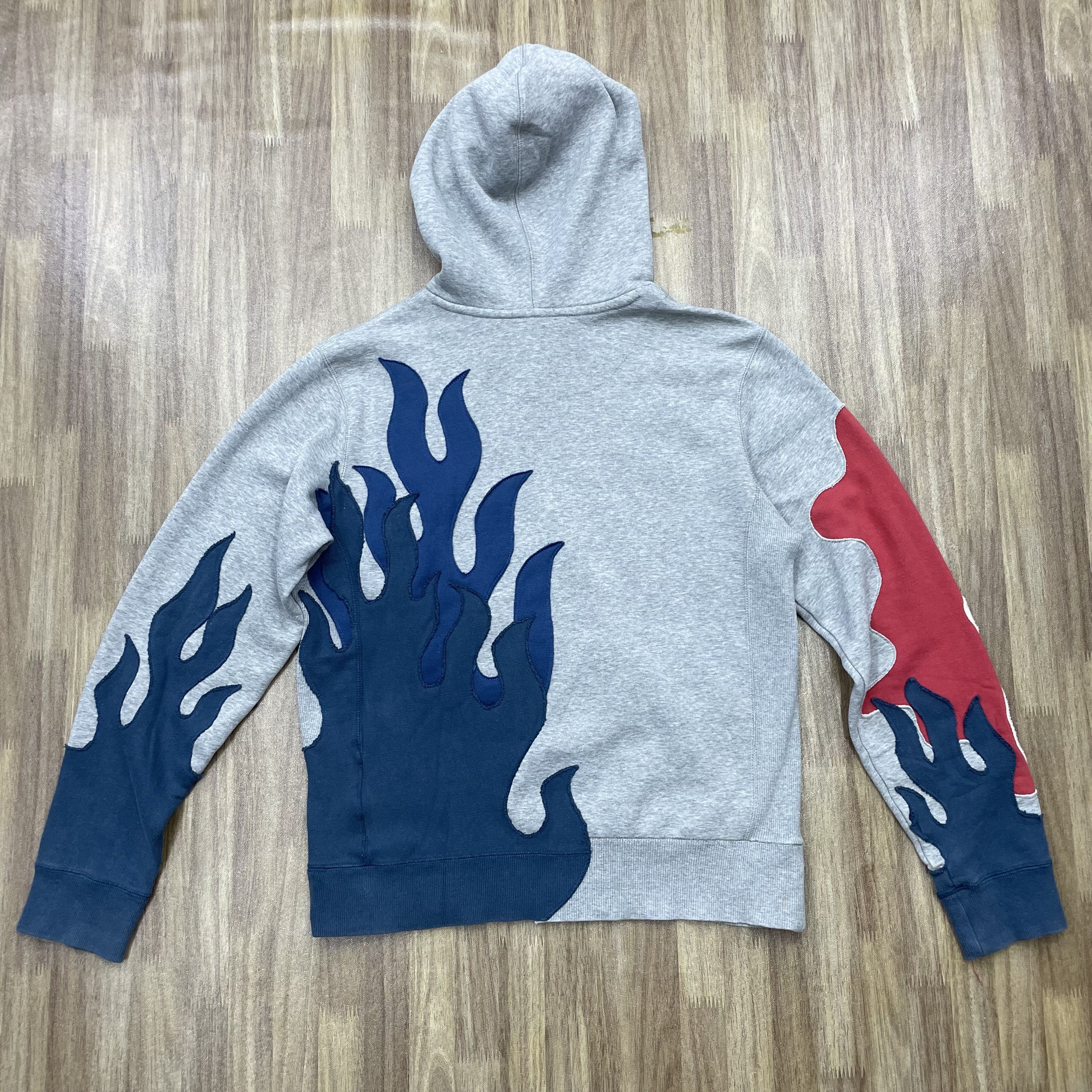 Vintage Custom Reworked Nike Skeleton Flame Patchwork Hoodie 1of1 Size US M / EU 48-50 / 2 - 3 Thumbnail