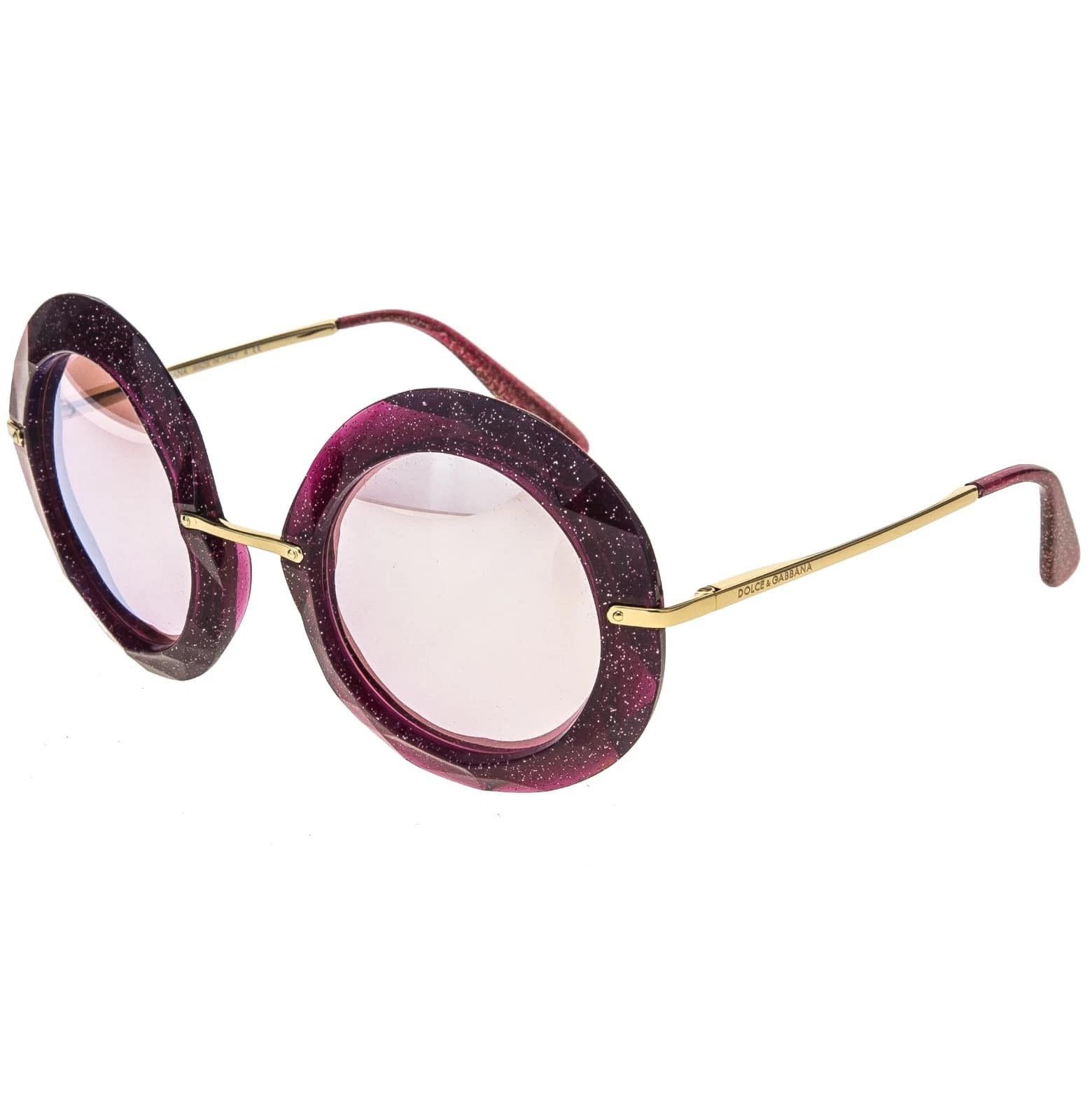 Dolce & Gabbana Dolce & Gabbana DG6105 6105 Fuchsia Glitter Round Sunglass Size ONE SIZE - 8 Thumbnail