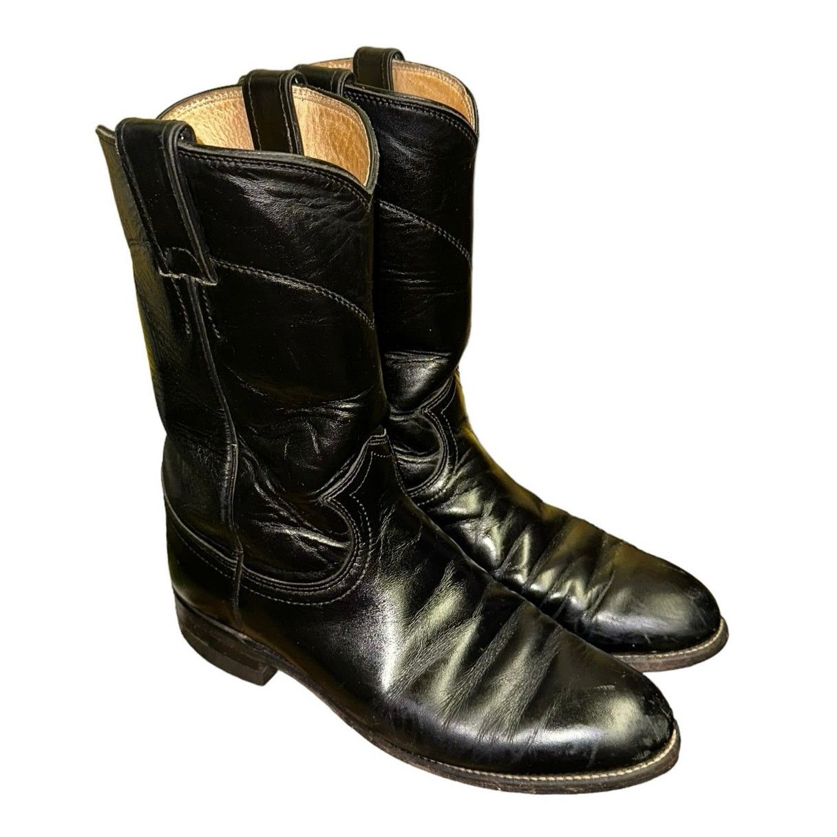 Justin Justin Black Classic Roper Boots Size US 6 / IT 36 - 1 Thumbnail