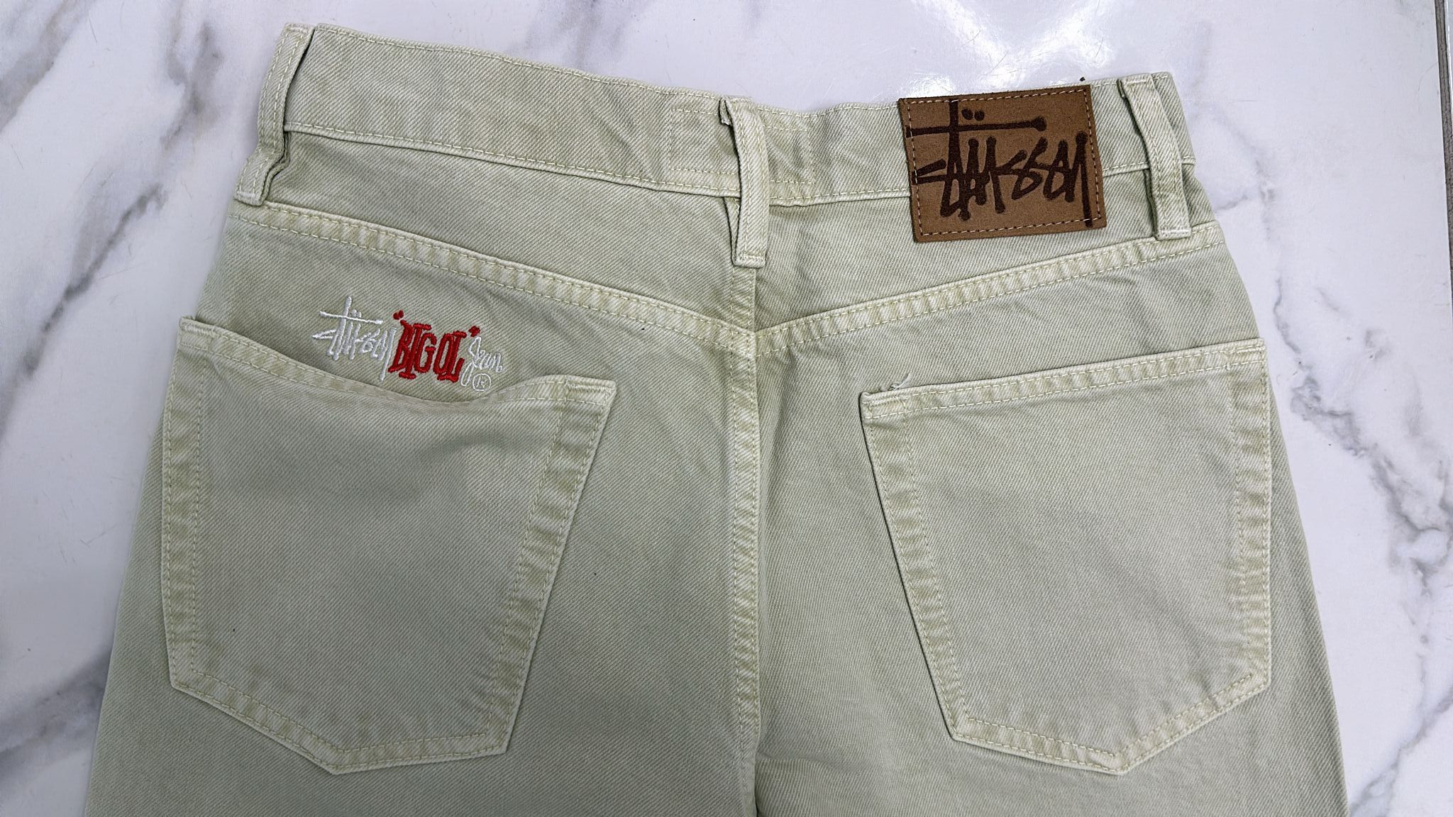 Stussy × Vintage Stussy Double Dye Big 'Ol Jeans In Cream Size 28 Size US 28 / EU 44 - 4 Thumbnail