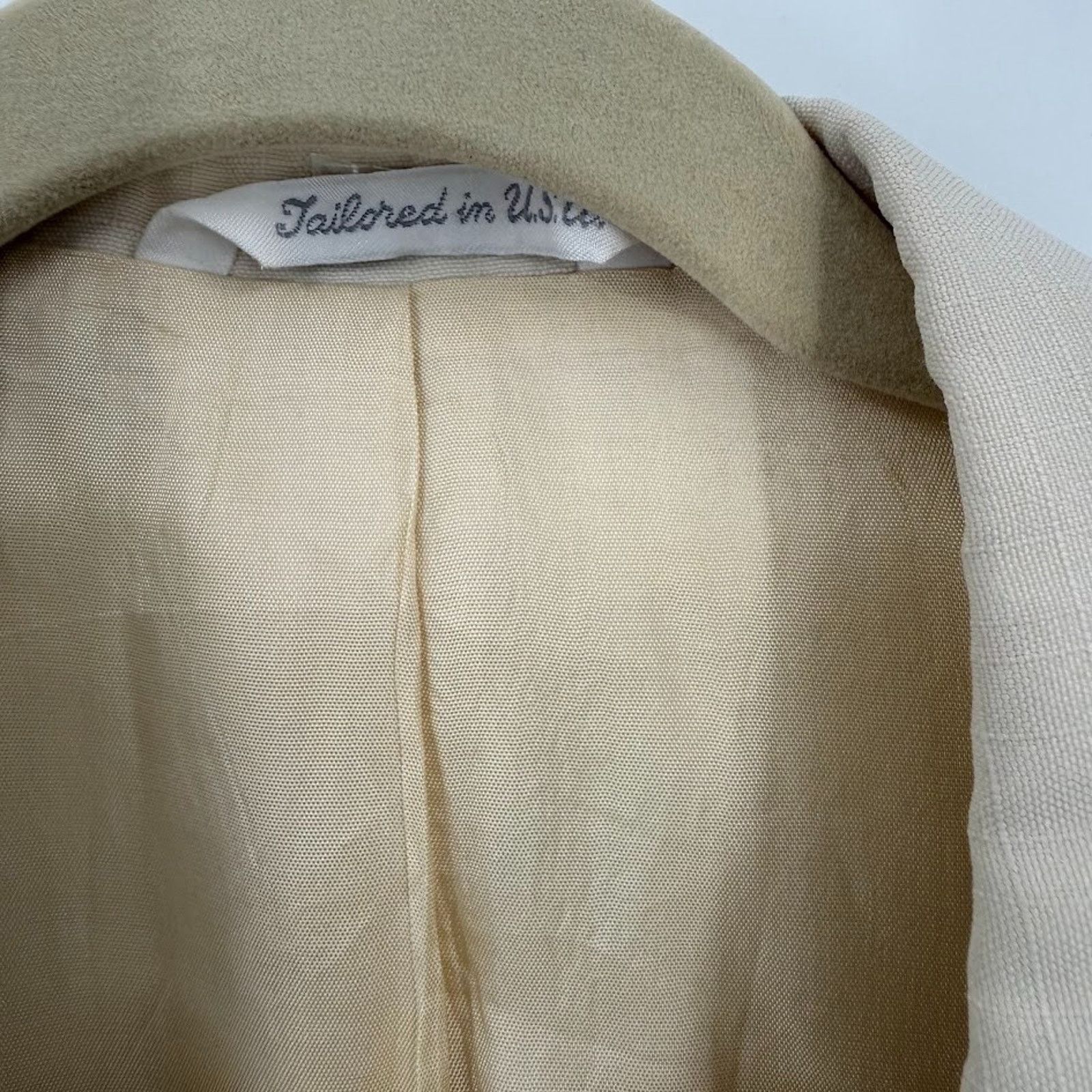 & Other Stories Vintage John L Blair Cream Blazer Mens 44L USA Made Ivory Size 44L - 6 Thumbnail