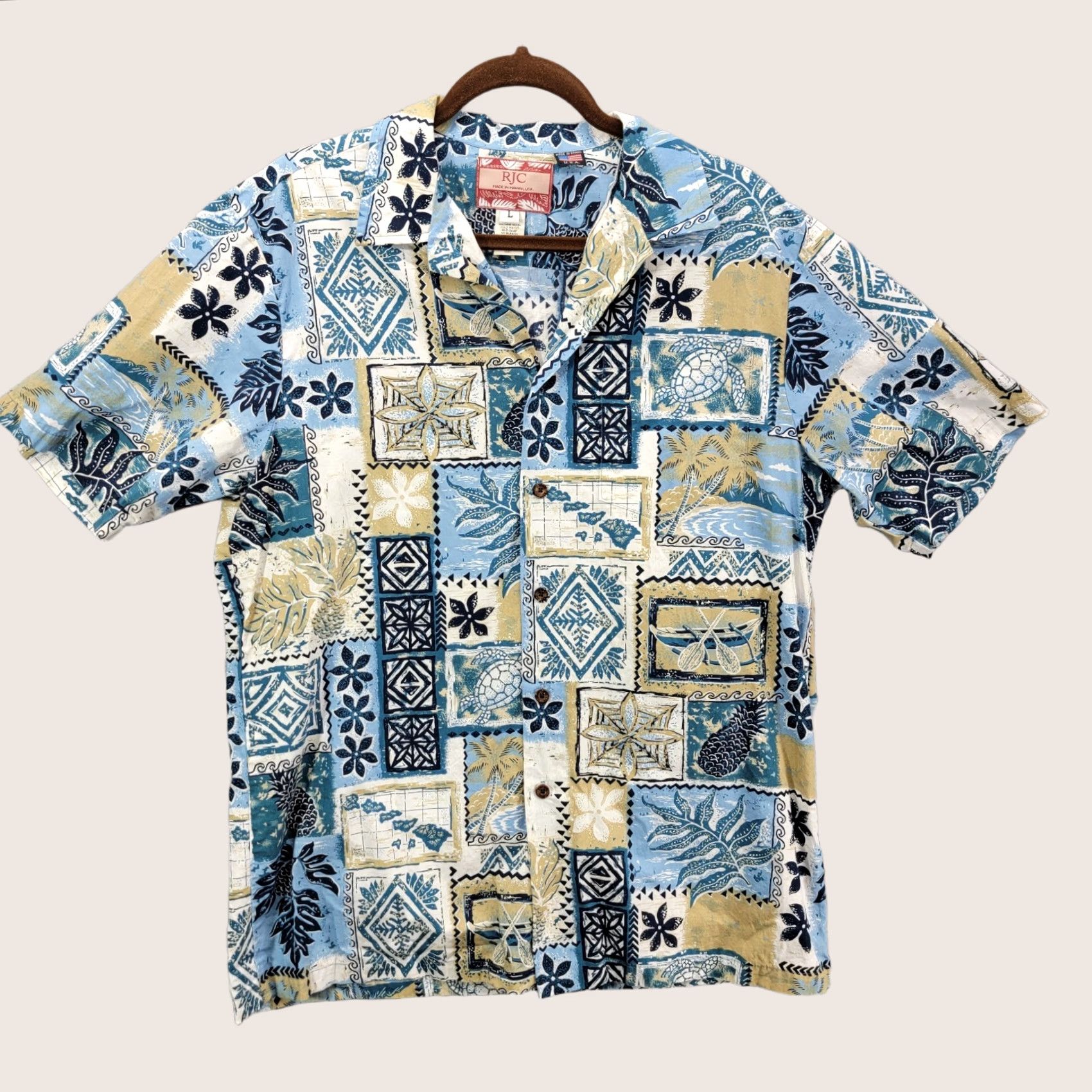 Vintage RJC Vintage Hawaiian Shirt Blue Men's L turtle Size US L / EU 52-54 / 3 - 1 Thumbnail