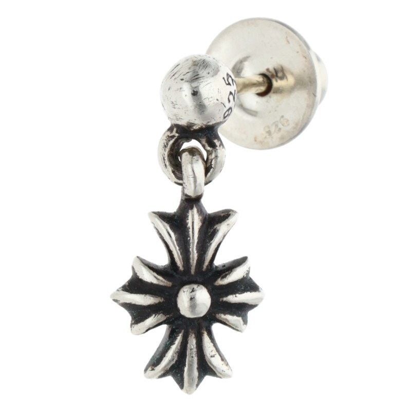 Chrome Hearts Chrome Hearts Tiny ECH Plus Drop Silver Earring Size ONE SIZE - 1 Thumbnail