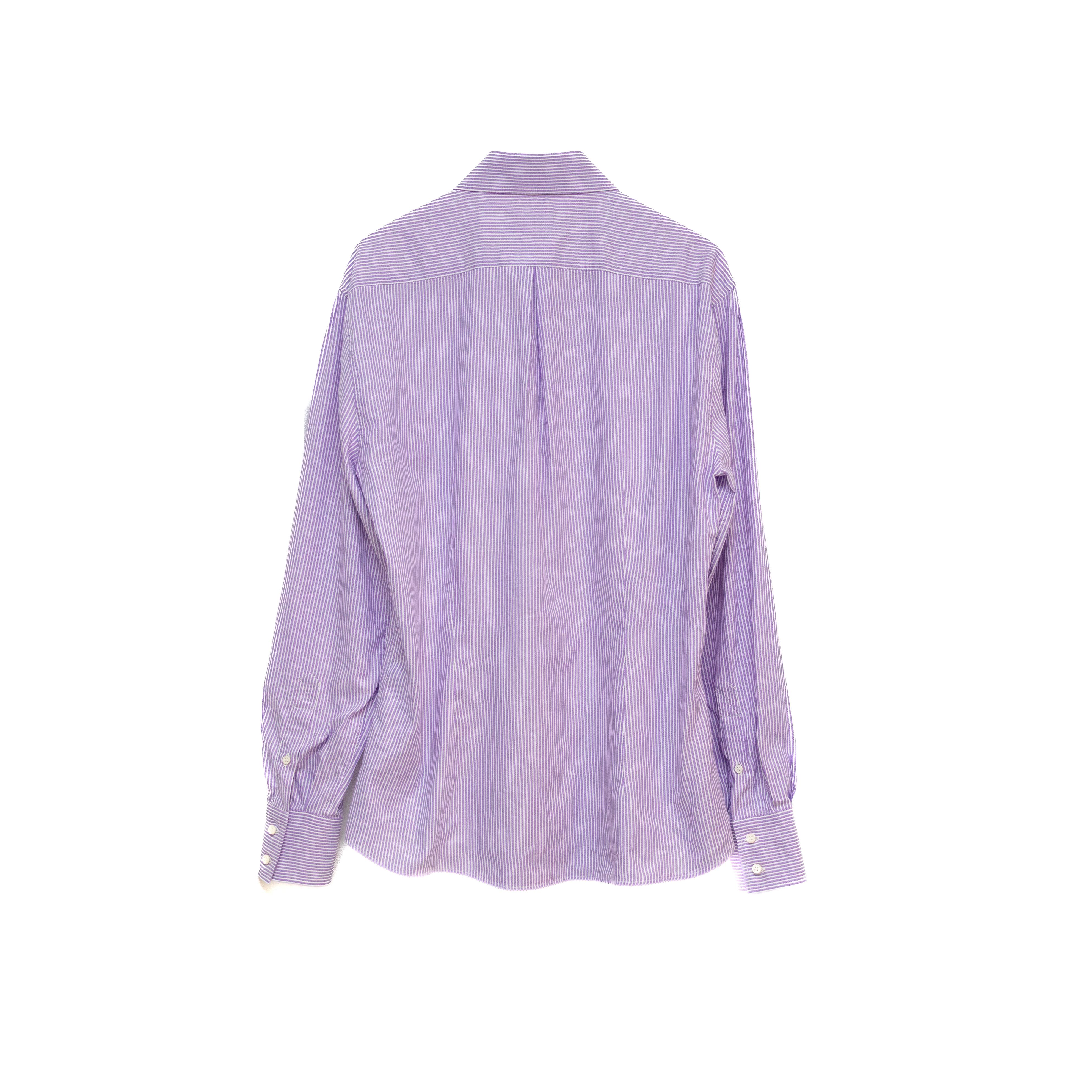 Brunello Cucinelli Brunello Cucinelli Maroon Violet Cotton Button Down Shirt Size US M / EU 48-50 / 2 - 2 Thumbnail