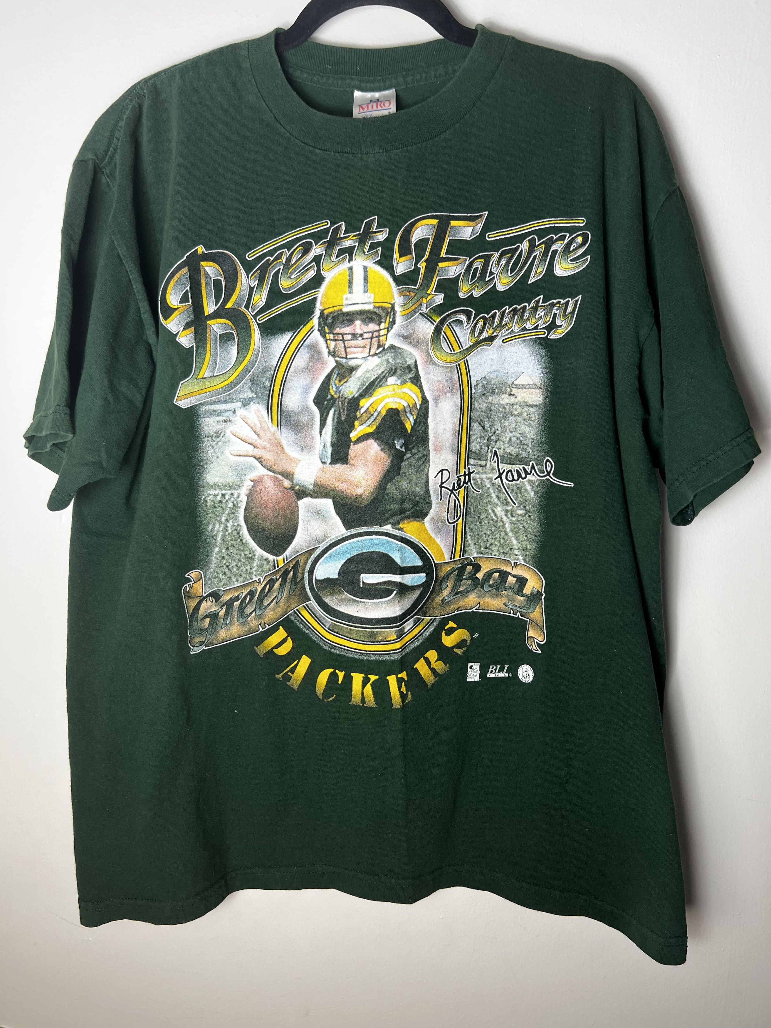 Vintage Vintage 1990's Brett Favre Country Green Bay Packers T-shirt Size US L / EU 52-54 / 3 - 6 Thumbnail
