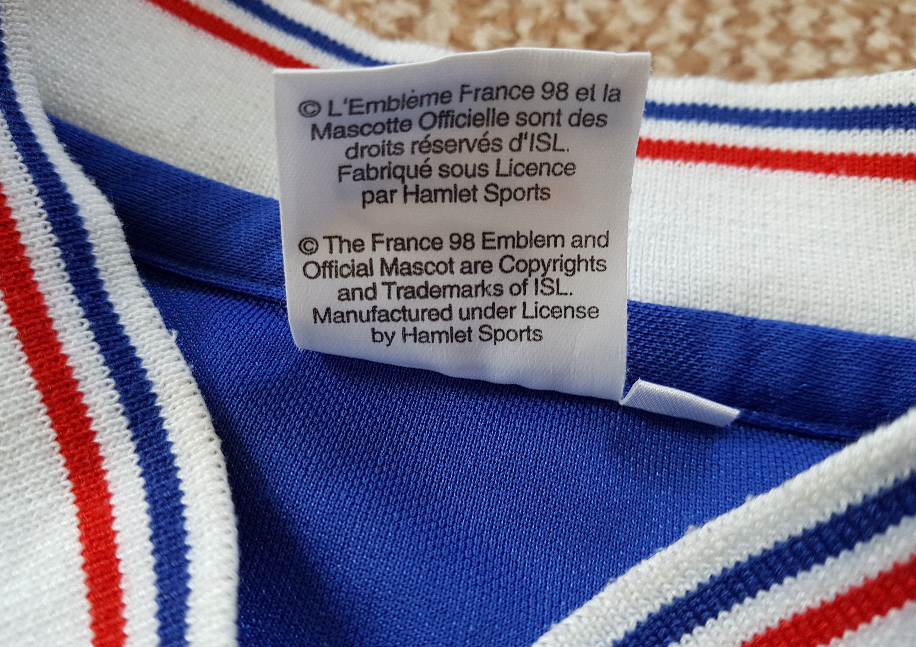 Vintage FRANCE 98 COUPE DU MONDE/WORLD CUP soccer football jersey Size US M / EU 48-50 / 2 - 9 Thumbnail