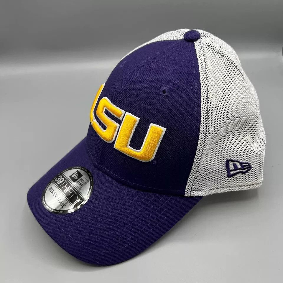 New Era LSU Tigers Trucker Hat Men M-L Stretch Fitted Cap New Size ONE SIZE - 2 Thumbnail