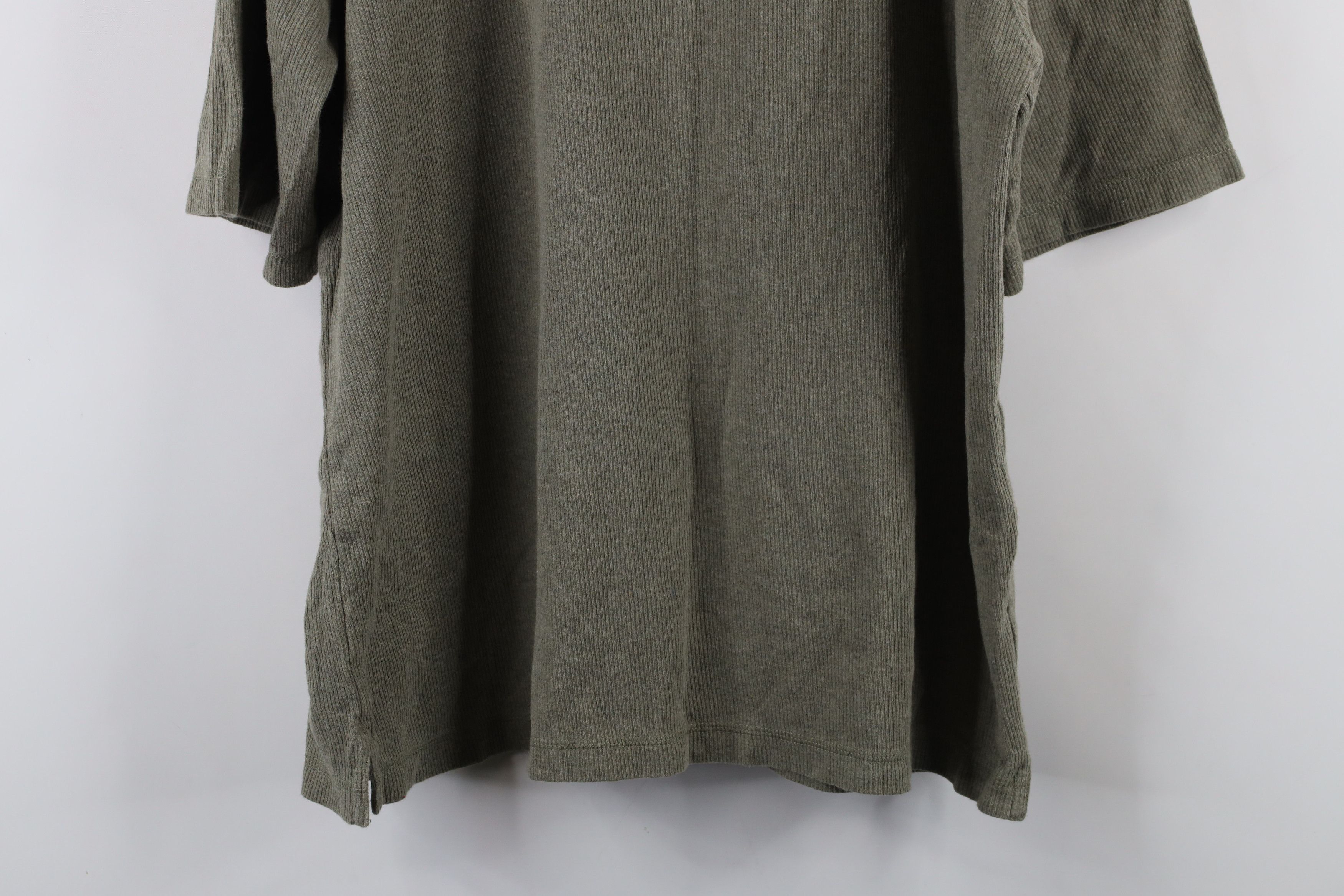 Vintage Vintage 90s Streetwear Ribbed Knit Henley T-Shirt Green Size US L / EU 52-54 / 3 - 10 Thumbnail
