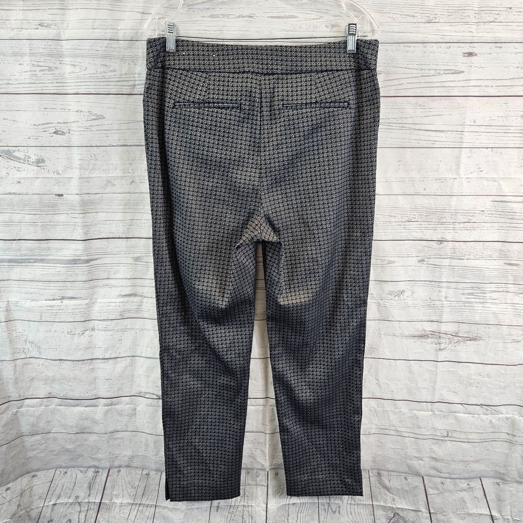 Vintage Chico's Womens Ankle Pants Sz 12 Black Geometric Pull On High Rise Pants Women 12 Black Geometric Ankle Chicos Womens Pants Size 34" / US 12 / IT 48 - 3 Thumbnail