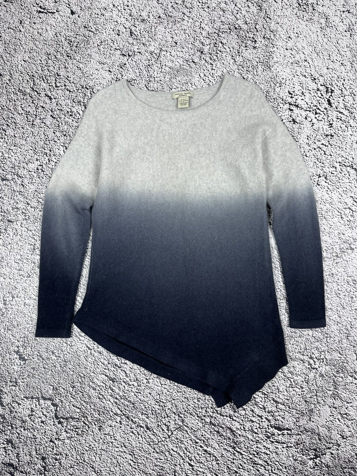 Vintage Vintage Rare 100% Cashmere Gradient Asymmetric Pullower Size L / US 10 / IT 46 - 1 Thumbnail