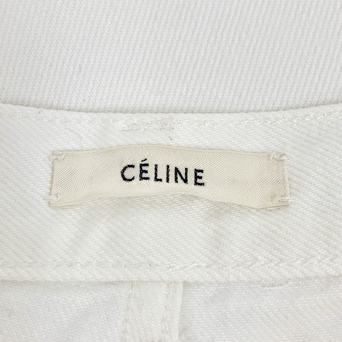 Celine Celine White Cotton Casual Pants K26WX Size 25" / US 0 / IT 36 - 6 Thumbnail