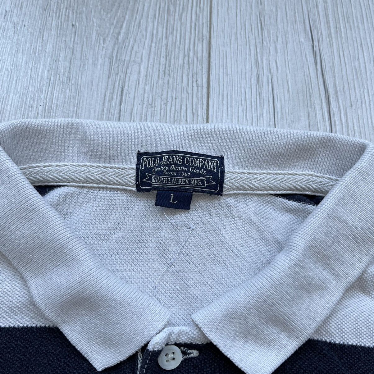 Polo Ralph Lauren × Vintage Vintage Polo Ralph Lauren USA Striped Y2K Polo T Shirt Rare Size US L / EU 52-54 / 3 - 4 Thumbnail