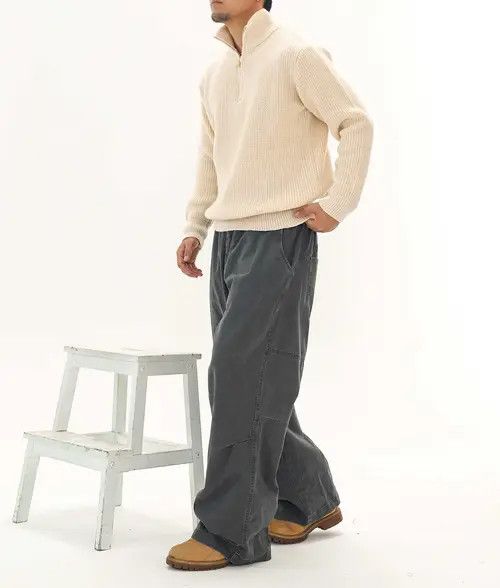 VIBE Beige Half Zip Knit Sweater Size US M / EU 48-50 / 2 - 3 Thumbnail