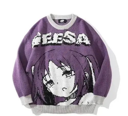 Japanese Brand Oversized Anime Sweatshirt Knitted Size US L / EU 52-54 / 3 - 3 Thumbnail