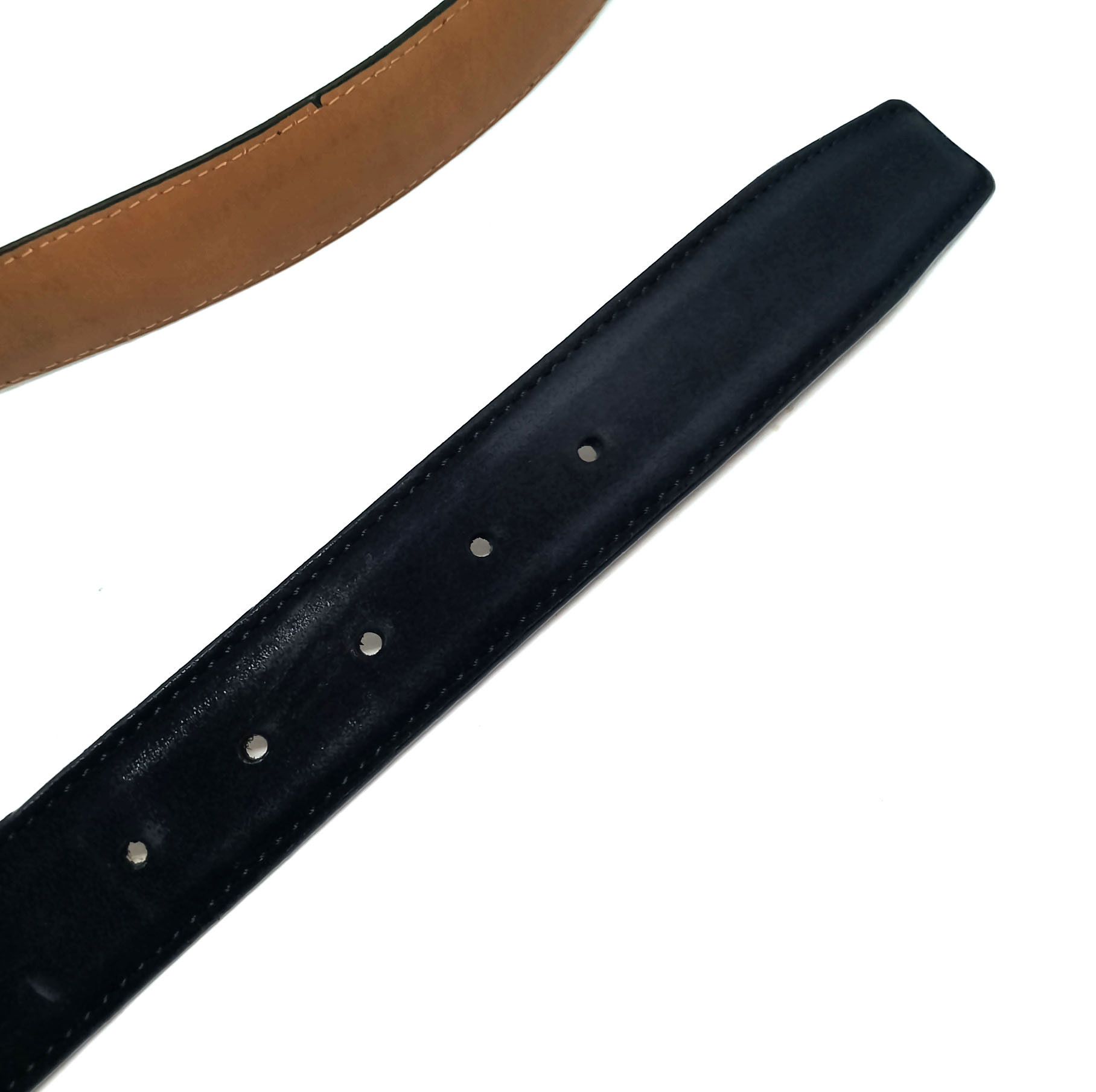 Magnanni Magnanni Suede Leather Belt, size 95, Dark Blue, Spain Size 36 - 14 Thumbnail