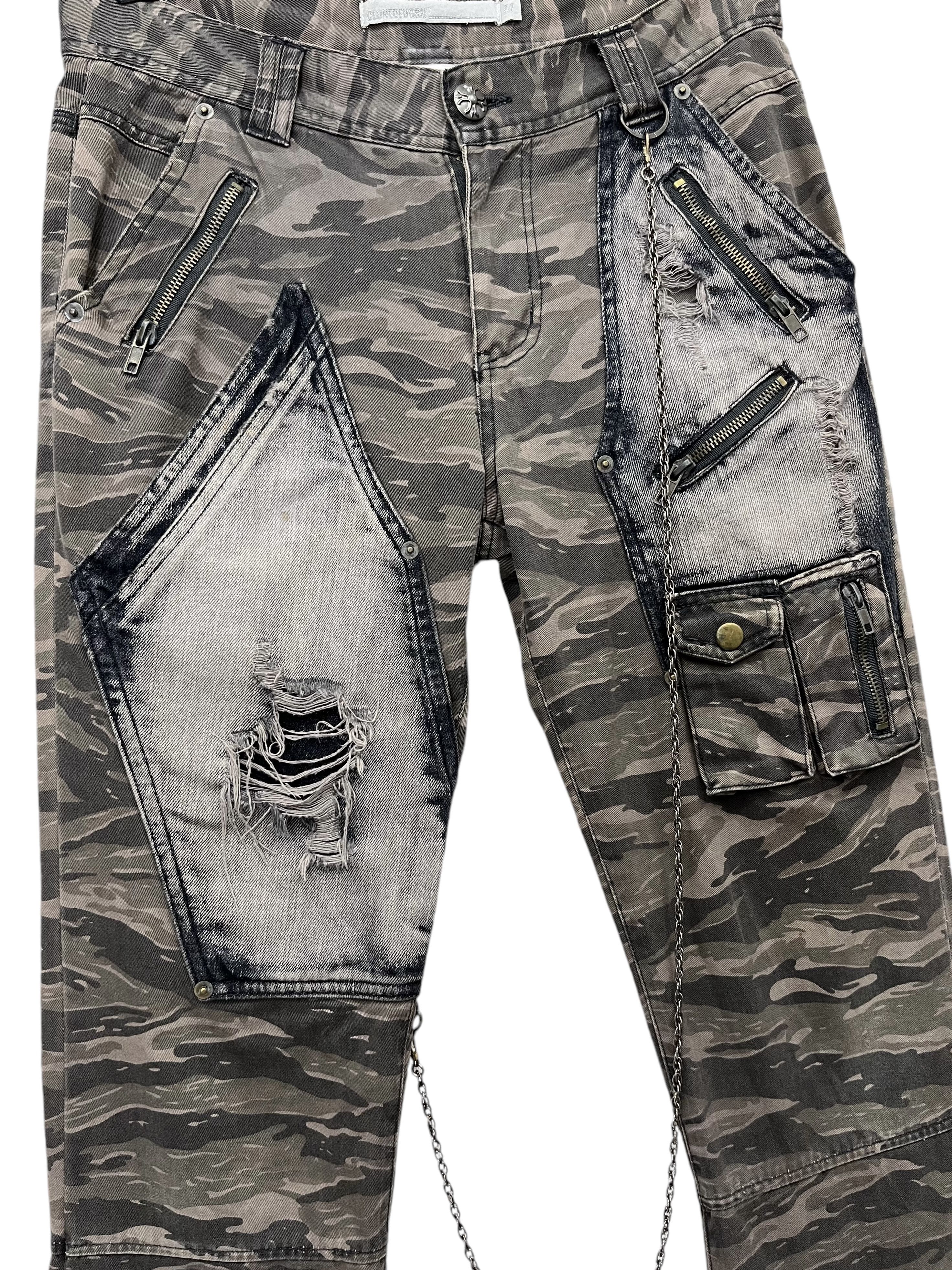 Japanese Brand 🔥TIGER STRIPES Seditionaries Punk Chain Bondage FLARE Pants Size US 29 - 6 Thumbnail