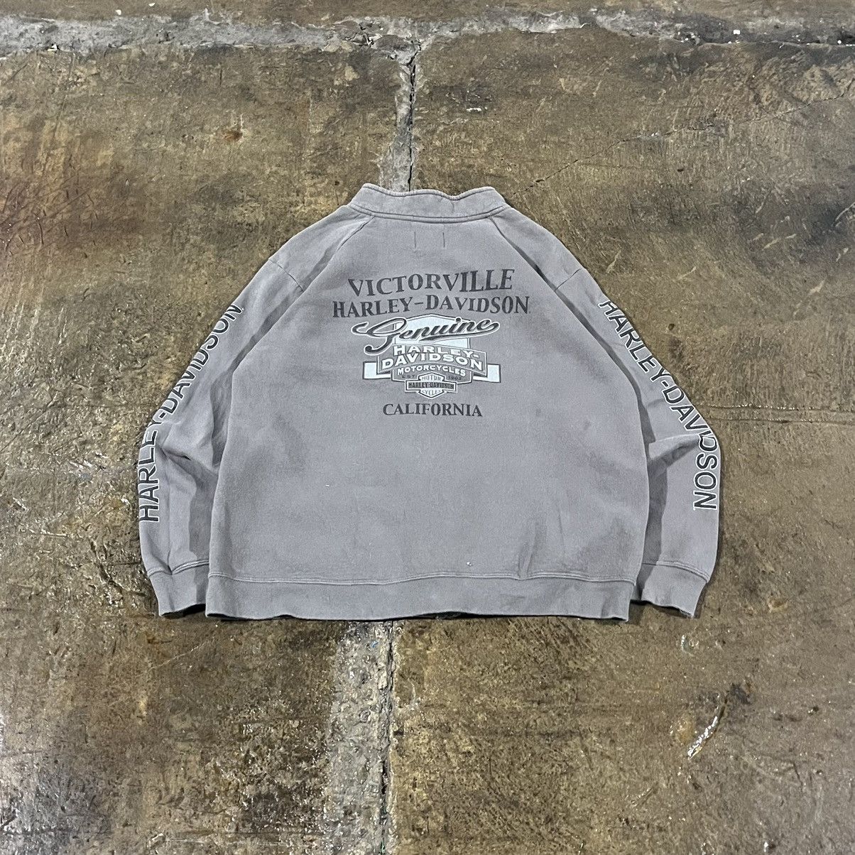 Harley Davidson × Vintage Vintage Harley Davidson Full Zip-Up Biker Grunge Sweatshirt Size US L / EU 52-54 / 3 - 1 Thumbnail