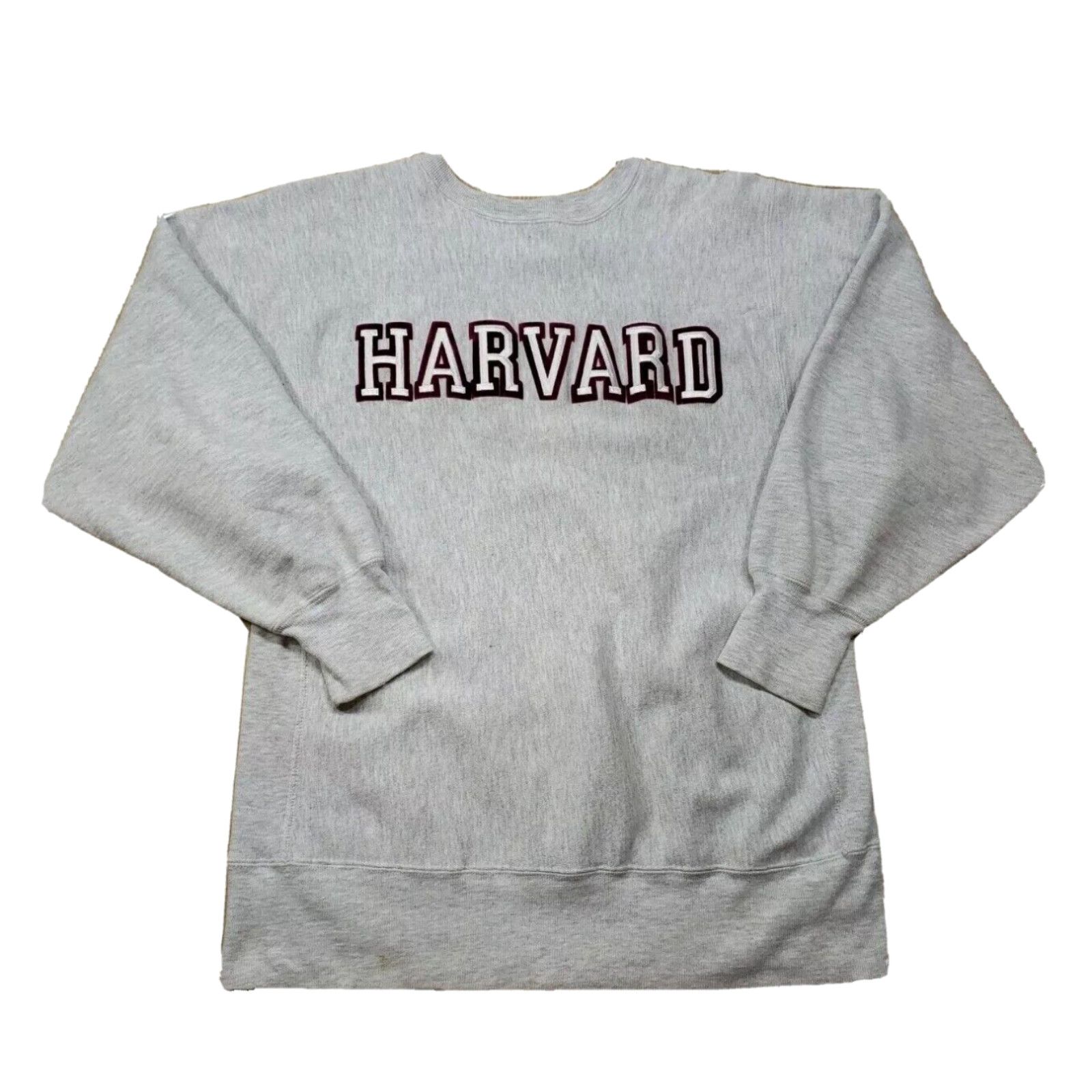 image of 90's Champion Reverse Weave Harvard Vintage Sweatshirt Crewneck XL - Holes Spots in White, Men's