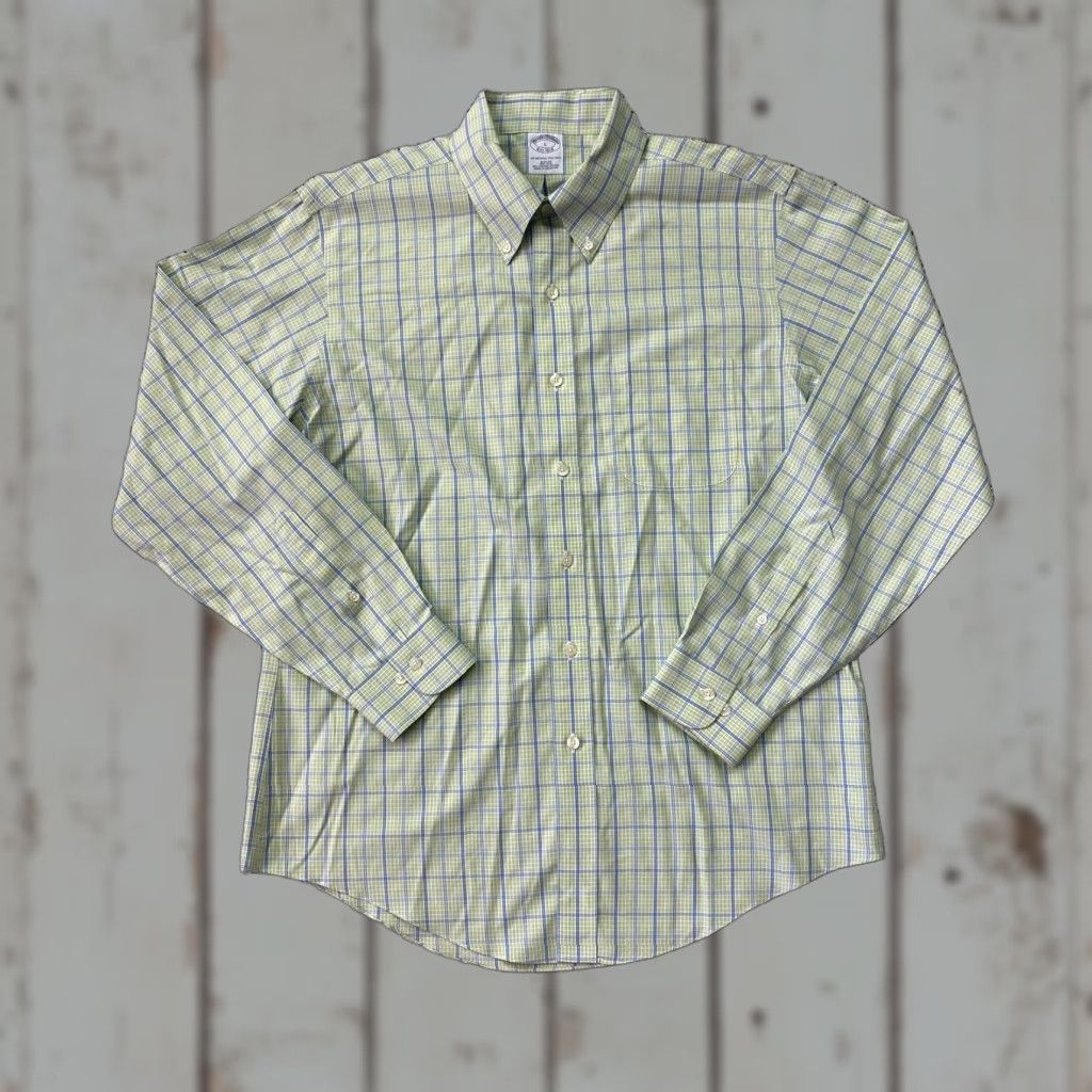 Brooks Brothers Brooks Brothers Shirt Men L Green Check Slim Fit Button Non Iron Size US L / EU 52-54 / 3 - 1 Thumbnail