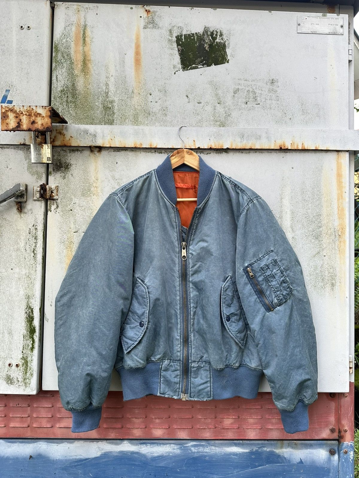 Vintage 🪖Vintage Sun Faded MA-1 Man Intermediate Bomber Jacket Size US M / EU 48-50 / 2 - 3 Thumbnail