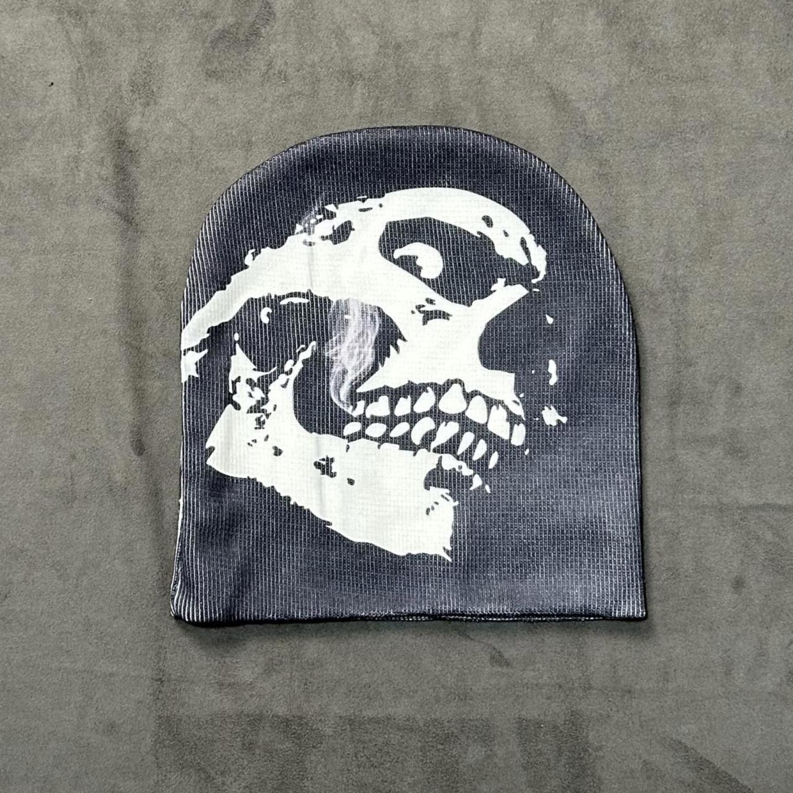 Japanese Brand Rare Godfather and Skull No Cuff Knit Beanie Hat Black OS Size ONE SIZE - 1 Thumbnail
