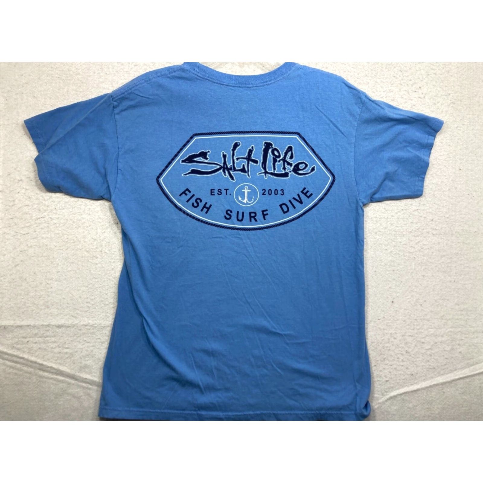 Vintage Salt Life Pocket T Shirt Mens M Blue Fish Surf Dive Size US M / EU 48-50 / 2 - 4 Thumbnail