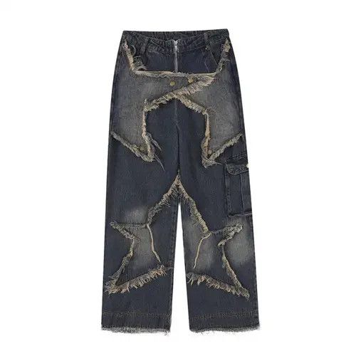 Jean × Vintage Streetwear Baggy Stars Design Jeans Size US 32 / EU 48 - 1 Thumbnail