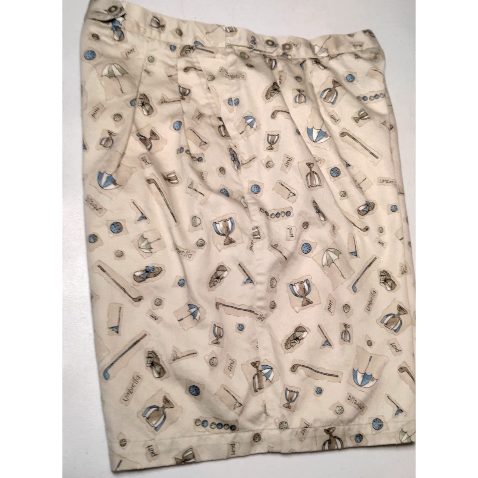 Liz Claiborne VINTAGE Liz Claiborne Golf Shorts Women 16 Beige Pleated Golf Print Regular Fit Size 38" / US 16 / IT 52 - 5 Thumbnail