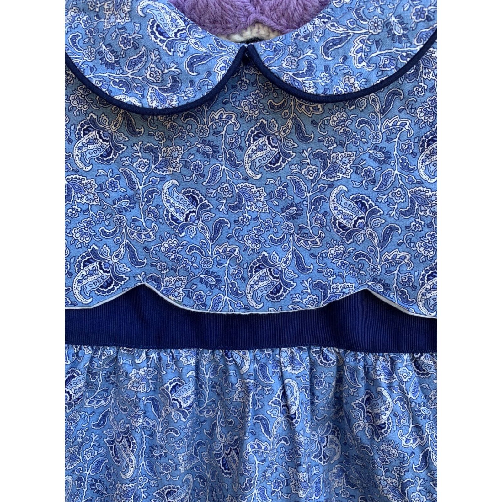 Neiman Marcus VINTAGE Sylvia Whyte For Neiman Marcus Dress Floral Paisley Puffy Sleeves Size 4 Girls Size ONE SIZE - 6 Thumbnail
