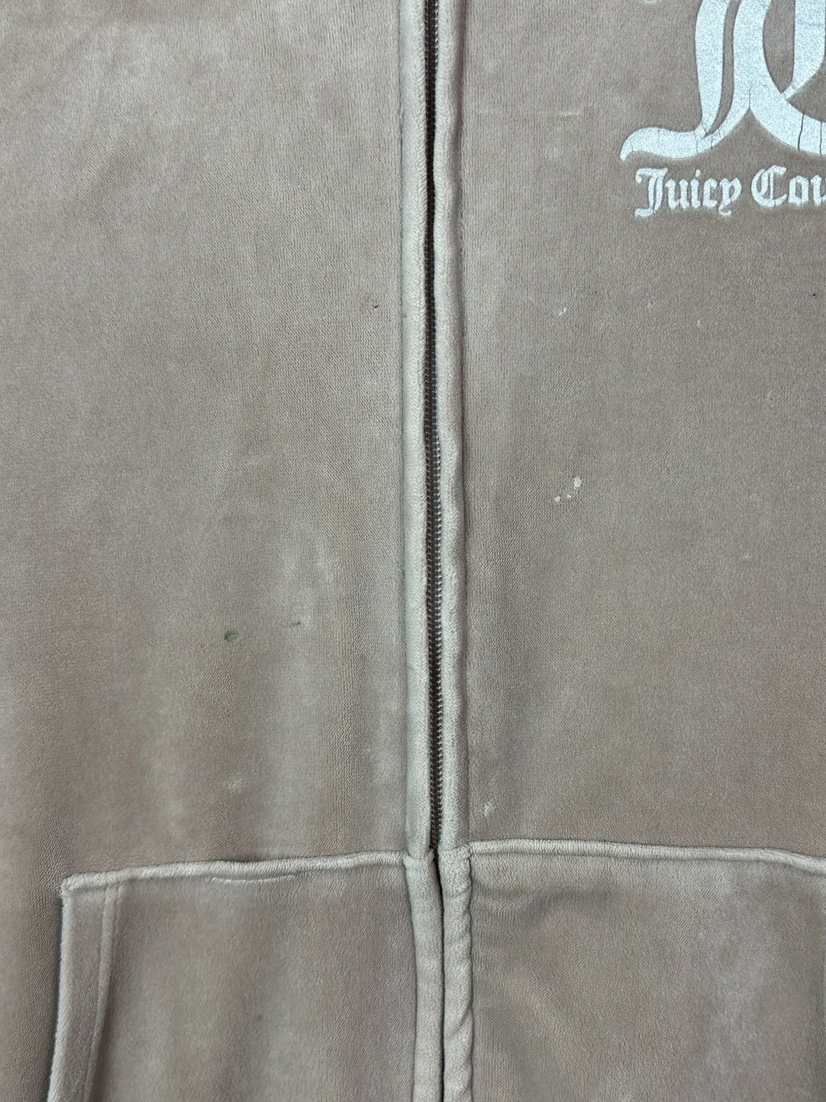 Juicy Couture Juice Couture Velvet Beige Zip Women’s Long Sleeve Hoodie Size S / US 4 / IT 40 - 7 Thumbnail