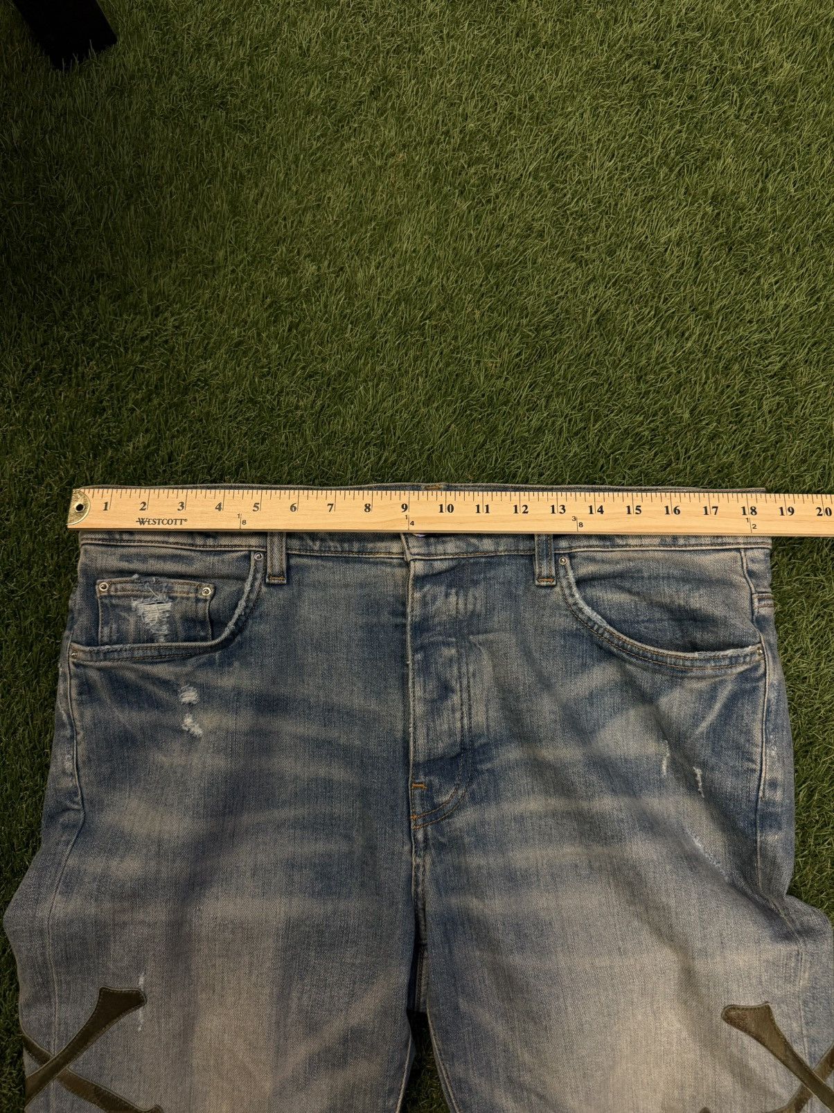 Amiri Amiri Jeans “Bones” Blue Pants Green Patch Rare Size 36 🧼 Size US 36 / EU 52 - 14 Thumbnail