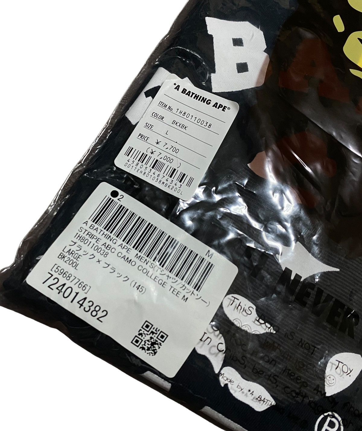 Bape BAPE APE HEAD black tee Size US L / EU 52-54 / 3 - 10 Thumbnail