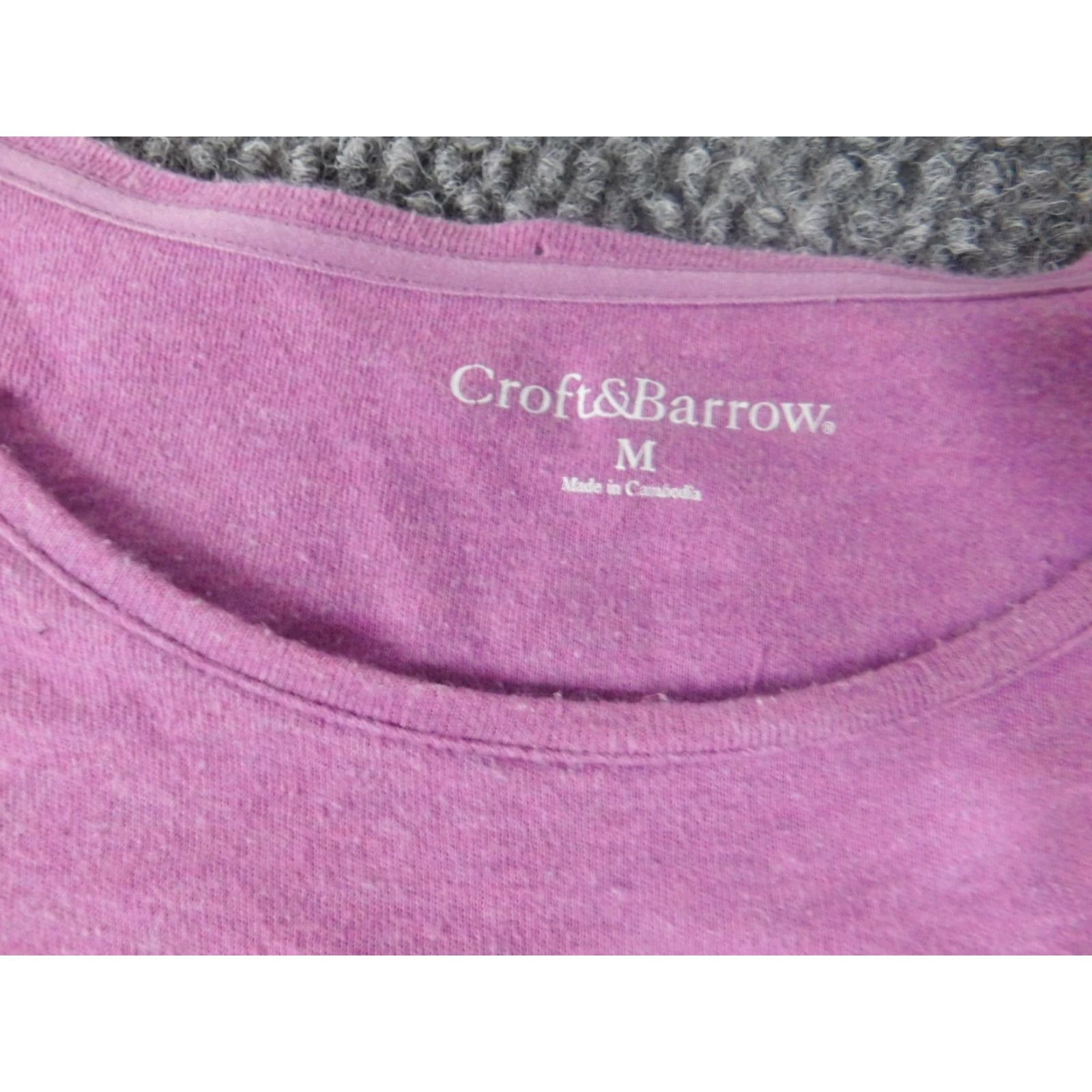 Croft & Barrow Croft & Barrow Womens Blouse M Purple Pullover Casual Crew Neck Long Sleeve Cotton Polyester Rayon Regular Breathable Classic Size M / US 6-8 / IT 42-44 - 4 Thumbnail