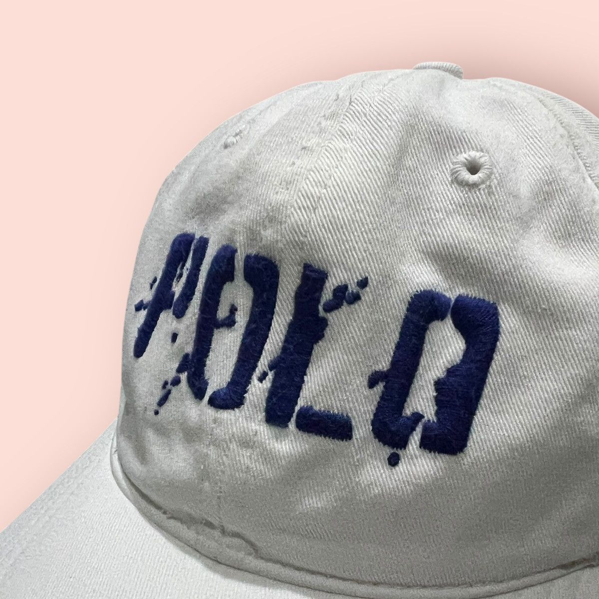 Polo Ralph Lauren × Ralph Lauren × Vintage VINTAGE POLO SPELL OUT DISTRESSED VISOR STRAPBACK CAP Size ONE SIZE - 6 Thumbnail