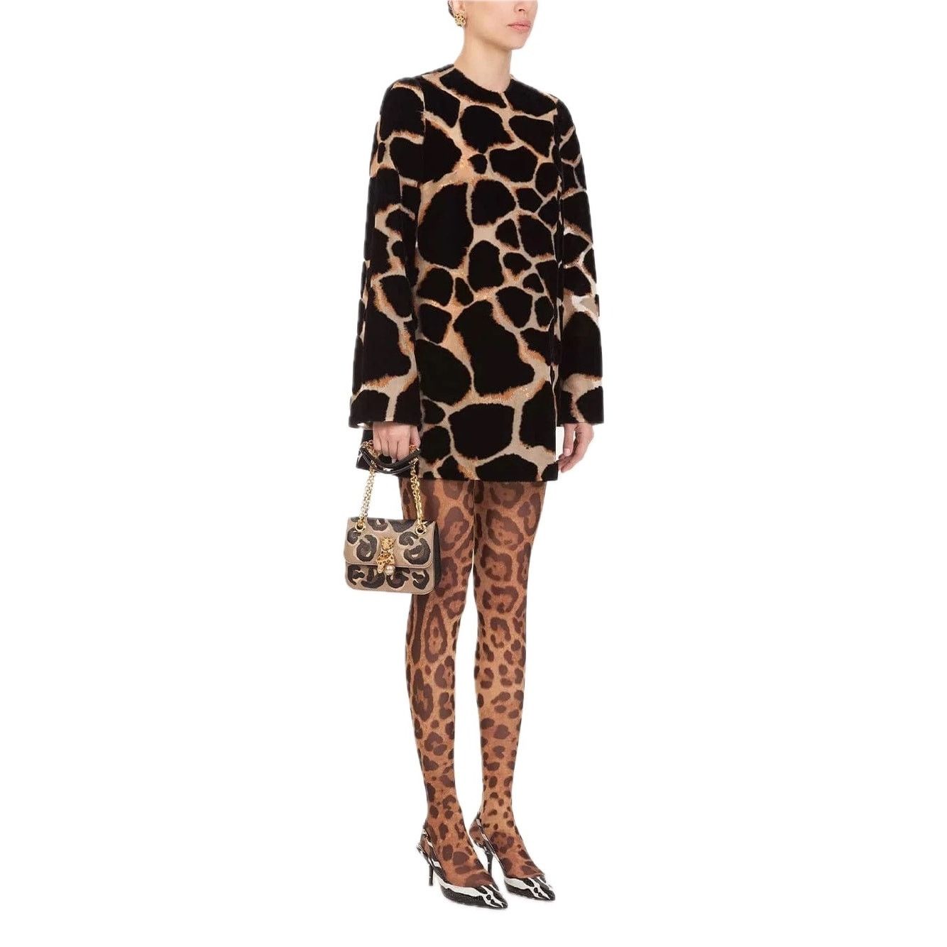 Dolce & Gabbana NWT DOLCE & GABBANA Runway Giraffe Print Mini Dress Brown 40 Size S / US 4 / IT 40 - 3 Thumbnail