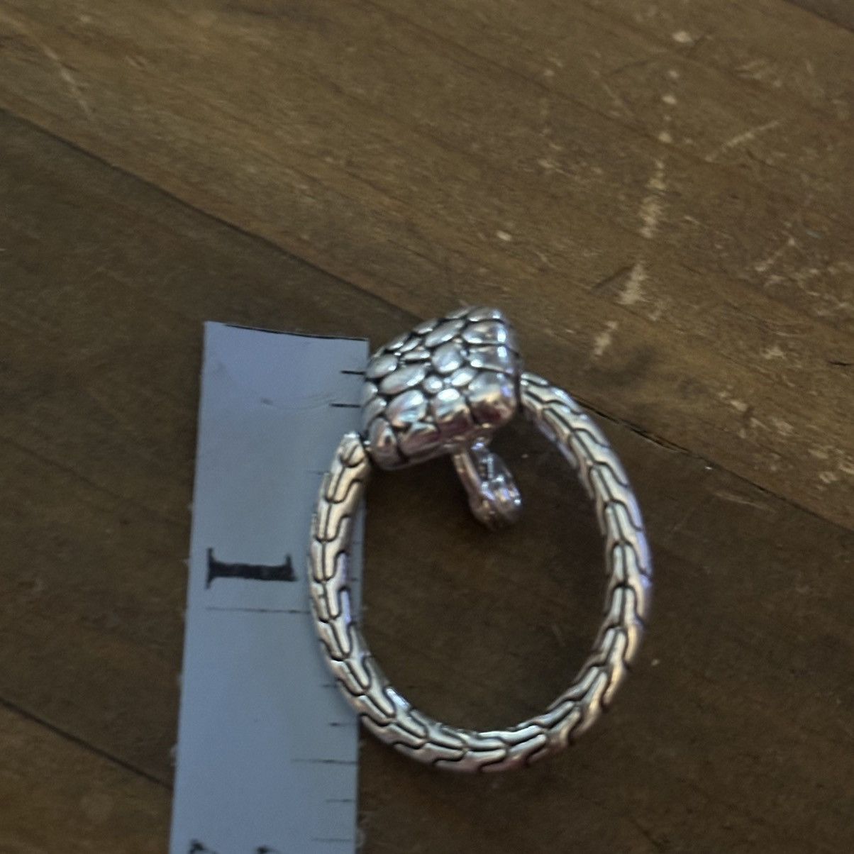Vintage Vintage silver tone snake scale door knocker clip on earring Size ONE SIZE - 4 Thumbnail