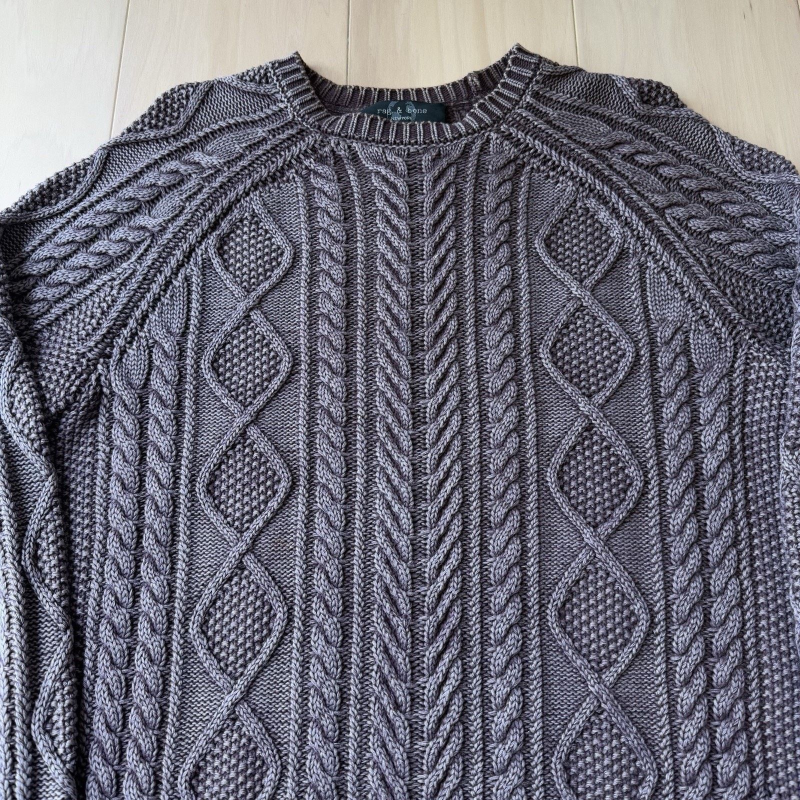 Rag & Bone Rag & Bone Dexter Aran Cable Knit Sweater Small Mauve Size S / US 4 / IT 40 - 3 Thumbnail