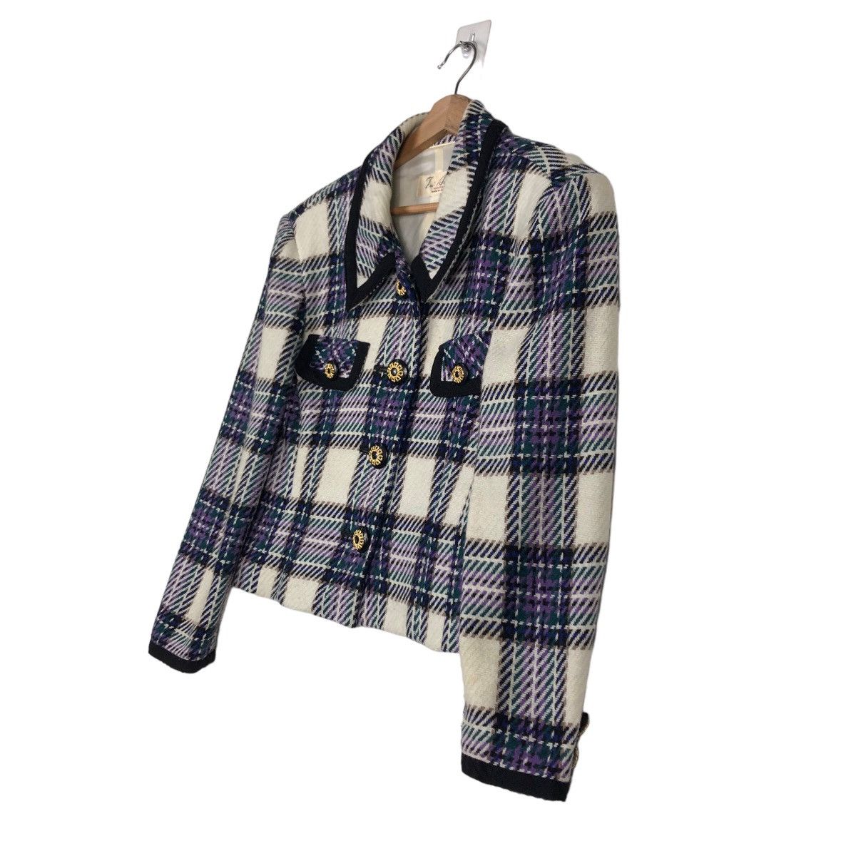 Japanese Brand Vintage Cropped Jacket Tri Angle Issey Miyake Tartan Design Size US M / EU 48-50 / 2 - 2 Thumbnail
