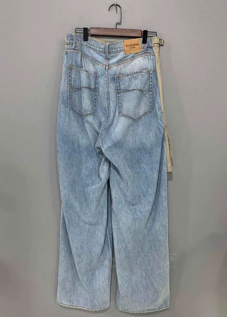 Balenciaga Balenciaga Patchwork Fake Two-Piece Work Denim Pants Size US 29 - 3 Thumbnail