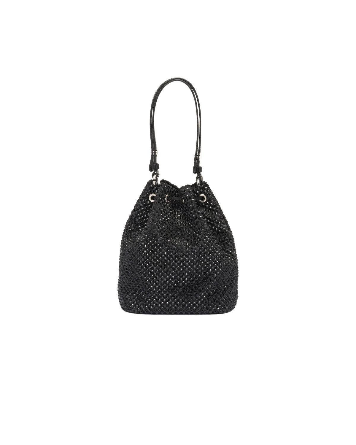 Prada PRADA Black Satin Crystal Mini Top Handle Bag New Size ONE SIZE - 3 Thumbnail