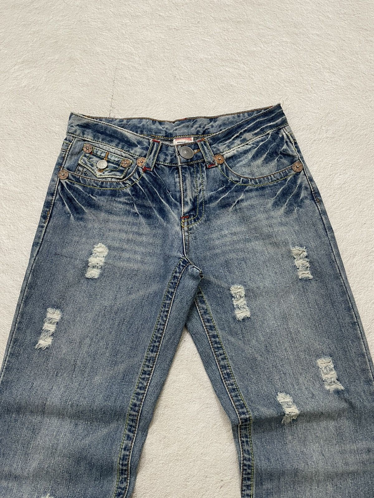 Diesel 2000s True Religion Flare Denim Ripped Wash Jeans ifsix LGB Size 27" / US 4 / IT 40 - 2 Thumbnail