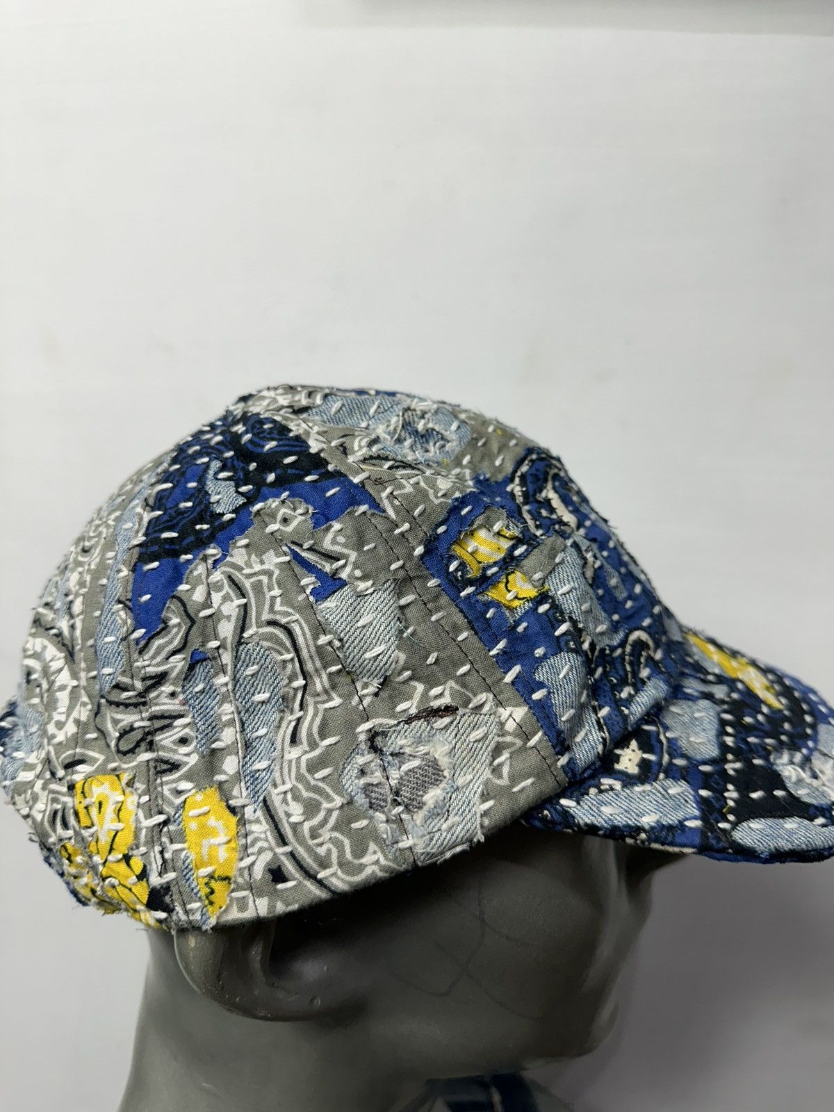 Art Comes First × Handmade Custom Made Distressed Paisley Patchwork Boro hats Size ONE SIZE - 7 Thumbnail