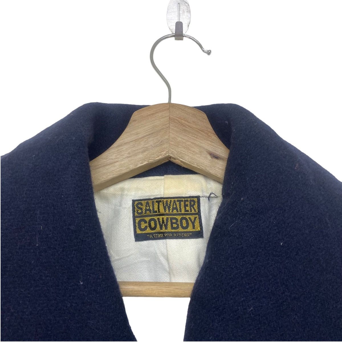 Japanese Brand Saltwater Cowboy Double-breasted Wool Heavy Coat Size M / US 6-8 / IT 42-44 - 4 Thumbnail